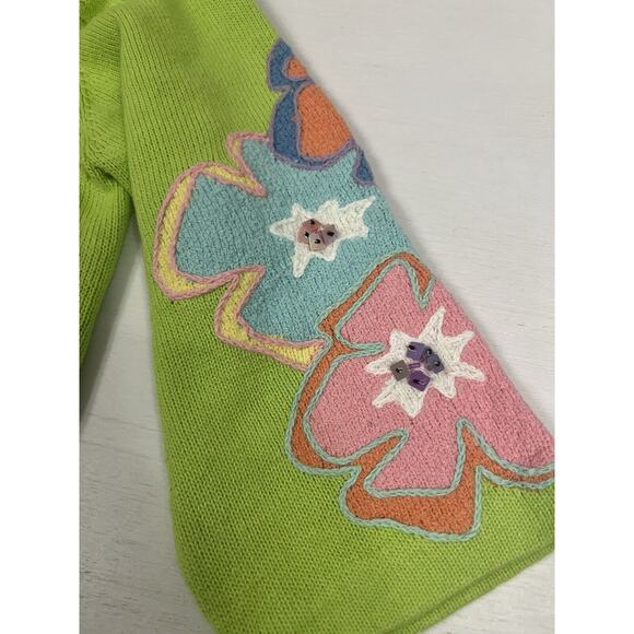 VTG NEW DESIGN OPTIONS CARDIGAN SWEATER MEDIUM BUTTERFLIES & FLOWERS NWT! - Picture 7 of 14